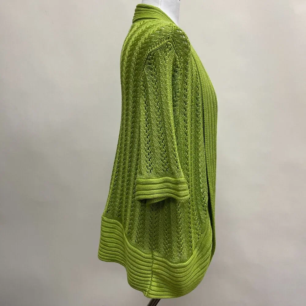 Peter‎ Nygard Open Front Cardigan Sweater Size 1X Green NWT